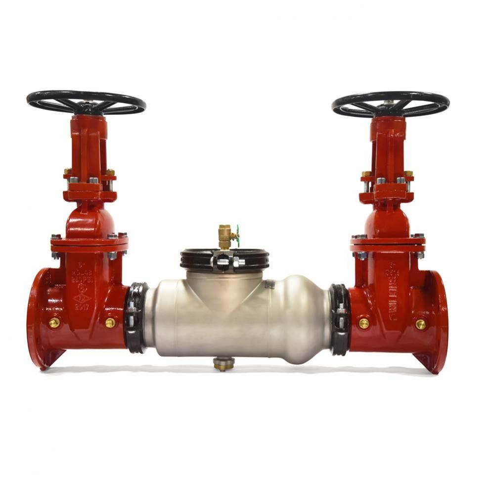Double Check Valve, Lead-Free, SS Grooved Body, Flanged OSY x Flanged OSY