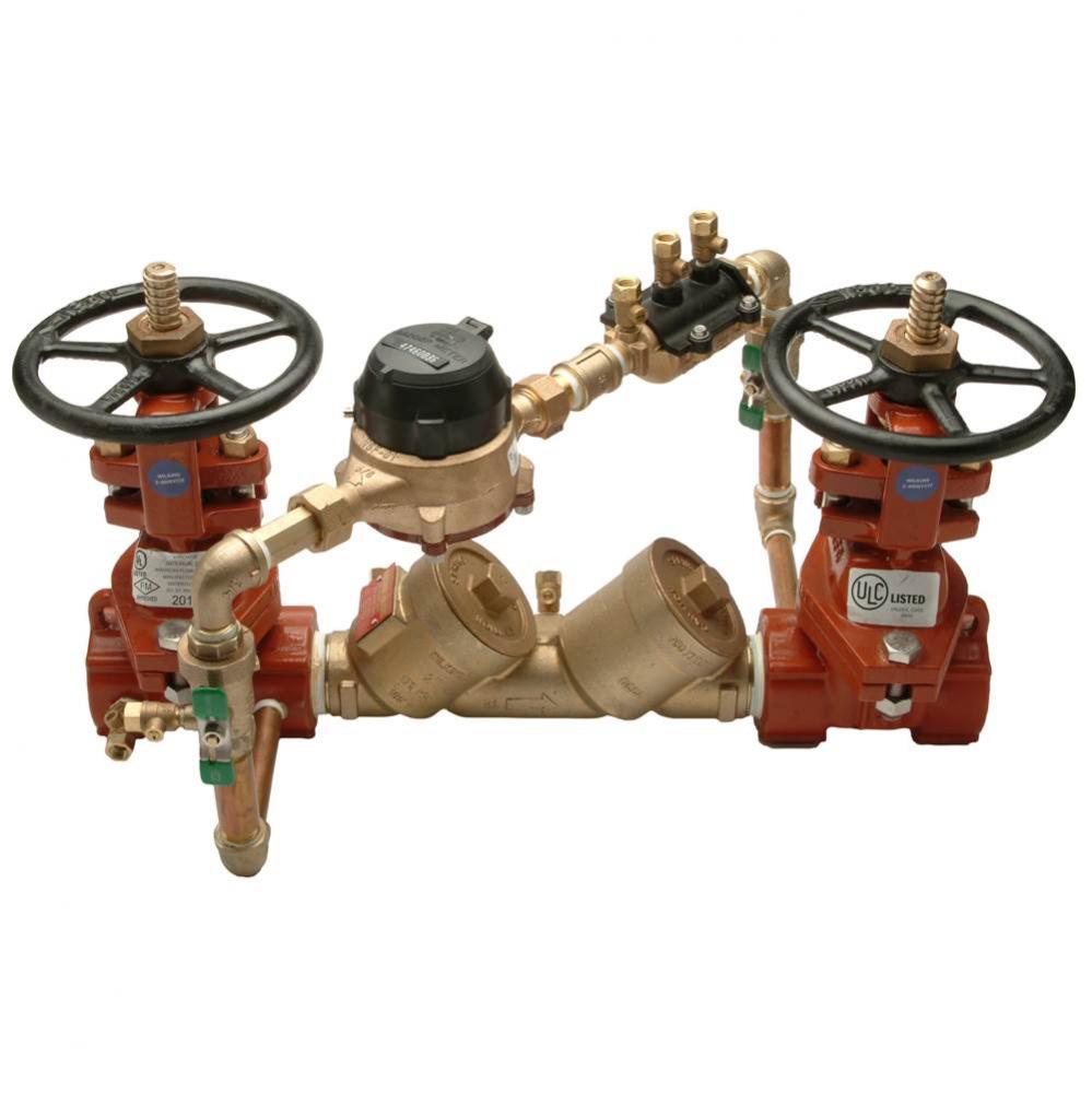 2'' 950Xltda Double Check Detector Backflow Preventer With A Metered Bypass To Detect Le