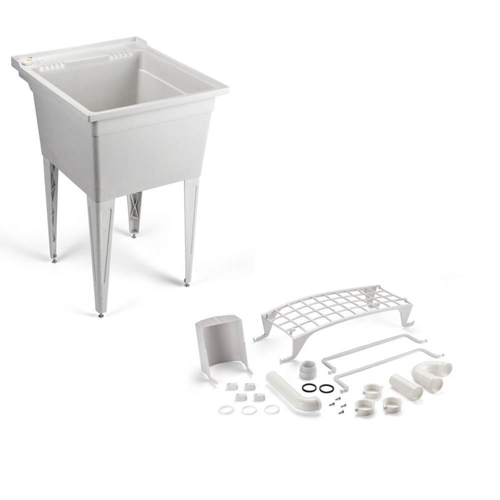 Floor Mounted Speckled Gray Sink w/Accessory Pack,HD Legs