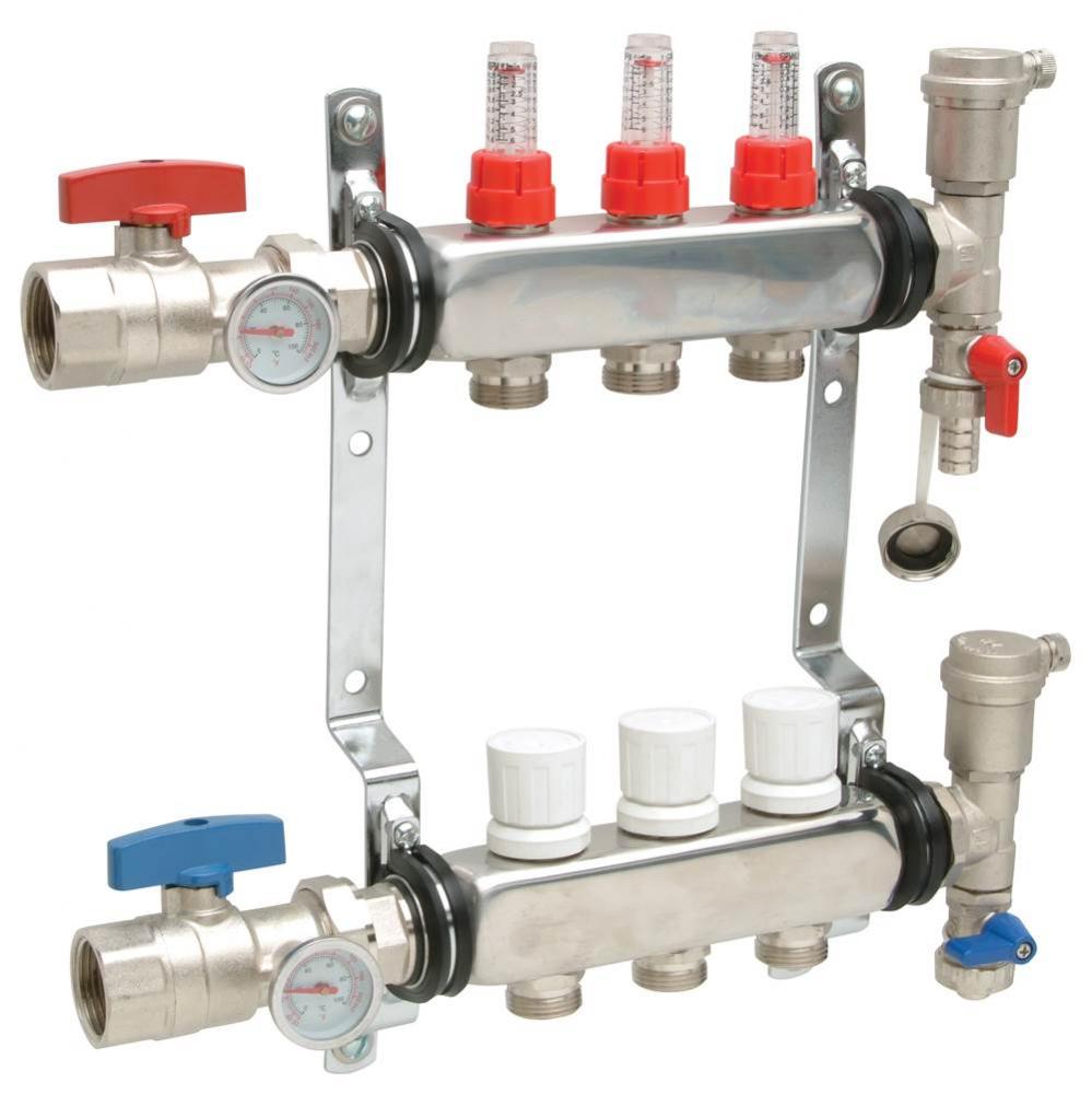 6 Ports with GPM Flow Meter and Bracket