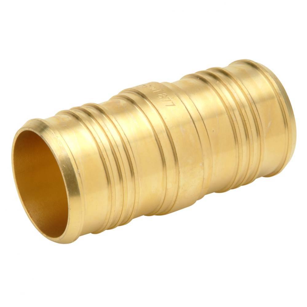 XL Brass Coupling - 1-1/4''  Barb x 1'' Barb