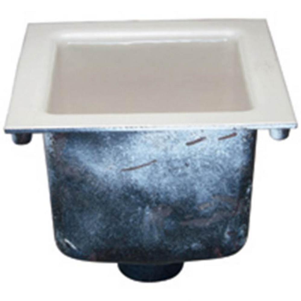 12'' Sq X 8'' Ni Brz A.R.E. Floor Sink w/ Full Grate & 3'' NH Ou