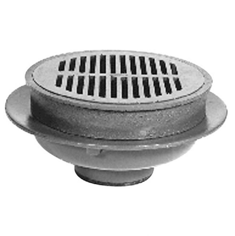 Z505 12'' Dia Cast Iron Heavy Duty Drain with 4'' Neo Loc Outlet