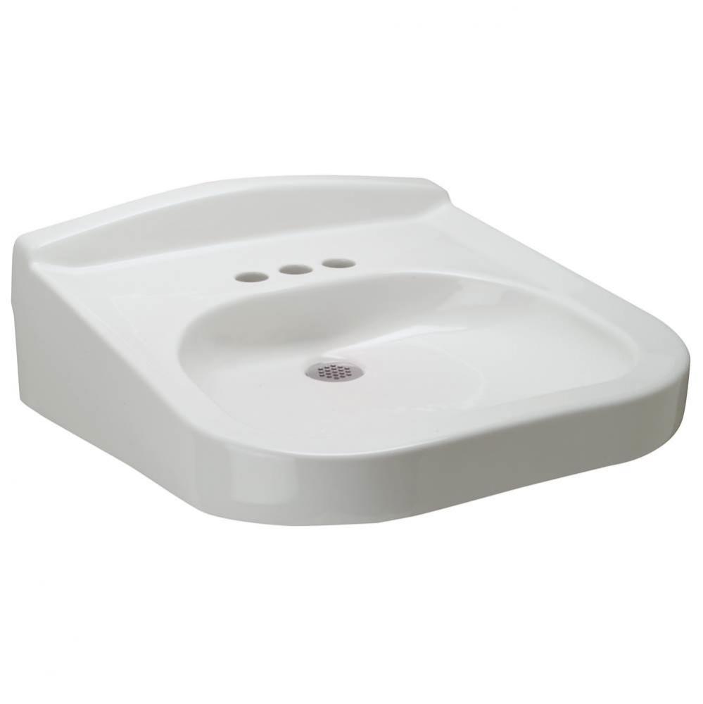 23x20¼ Wall-Mount Wheelchair Accessible Sink/Lavatory, 4'' Centers, White Vitreous