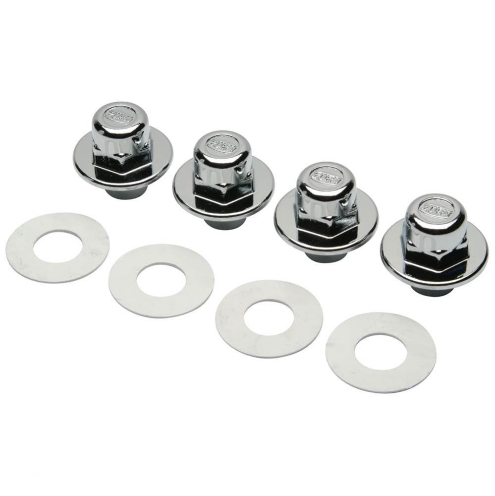 Extended Acorn Nut and Washer Kit for Wall-Hung Toilet Carrier, Includes 4 Cap Nuts and 4 Washers,