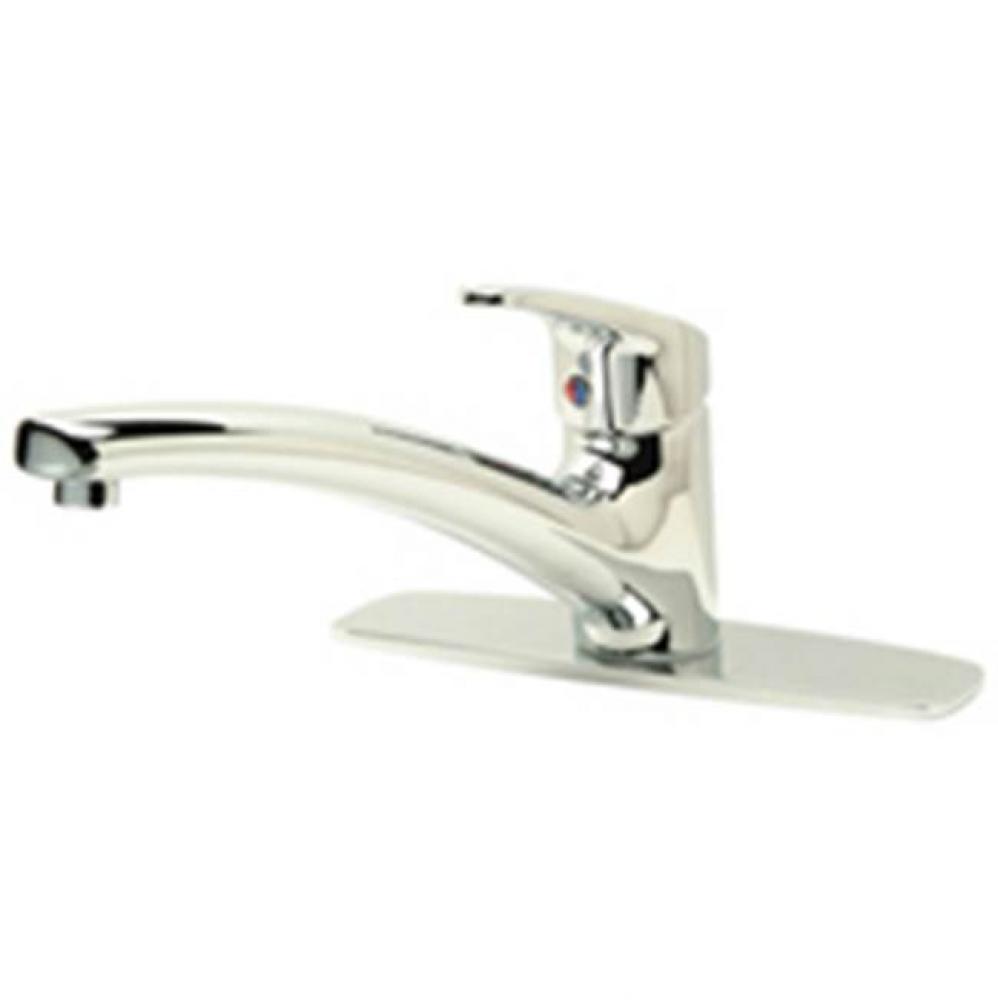 AquaSpec® Single Hole Kitchen Faucet, 10'' Swing Spout, 8'' Cover Plate,