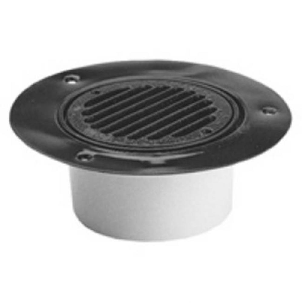 4-inch Cast Iron, Round, Wood Deck Drain with Cast Iron Top