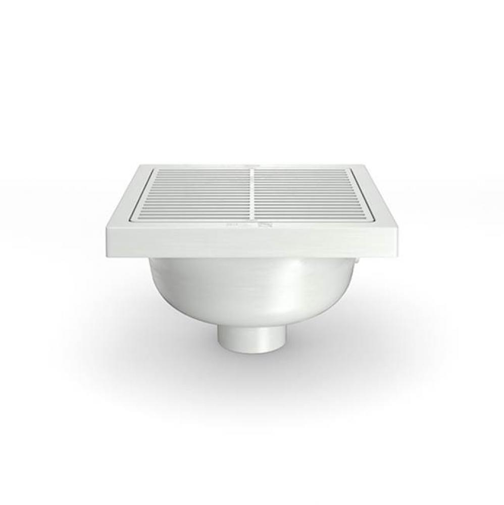 FS12 3x4'' outlet, 6'' sump floor sink with dome strainer and sediment bucket