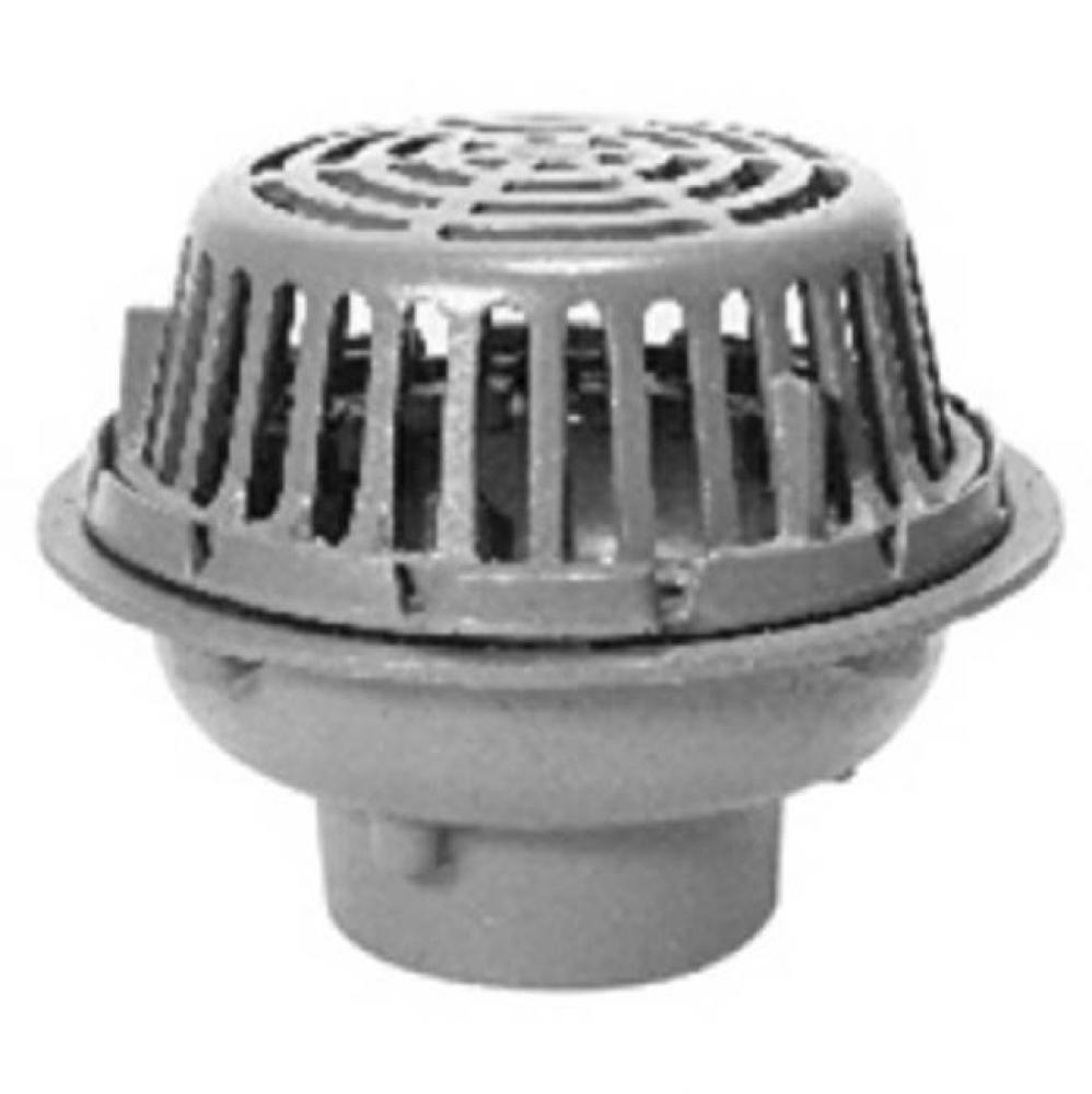 12'' Dia Roof Drain w/ CI Dome-2'' Water Dam-Deck Clamp-Static Ext-Sump Receiv