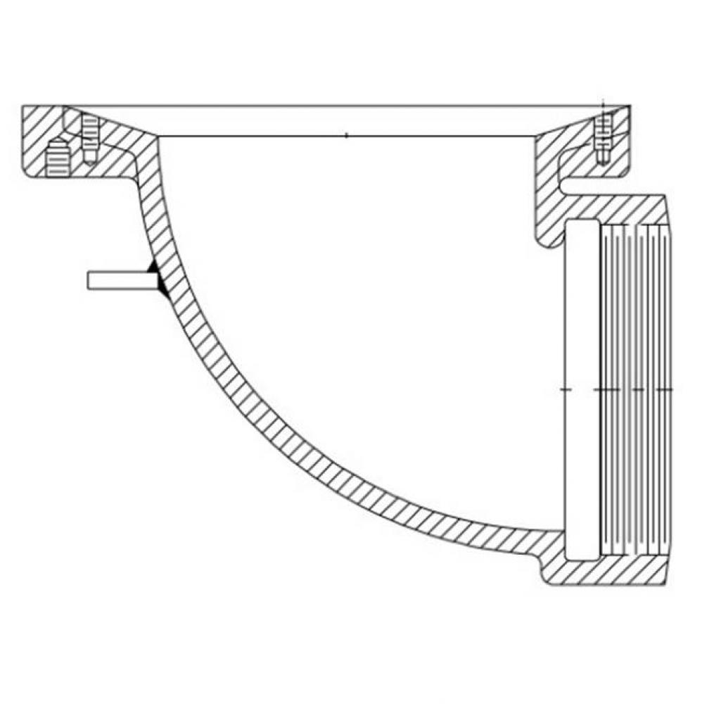 (K) Z185 Cast Iron Body w/4'' Threaded 90° Outlet P.N. 012830011