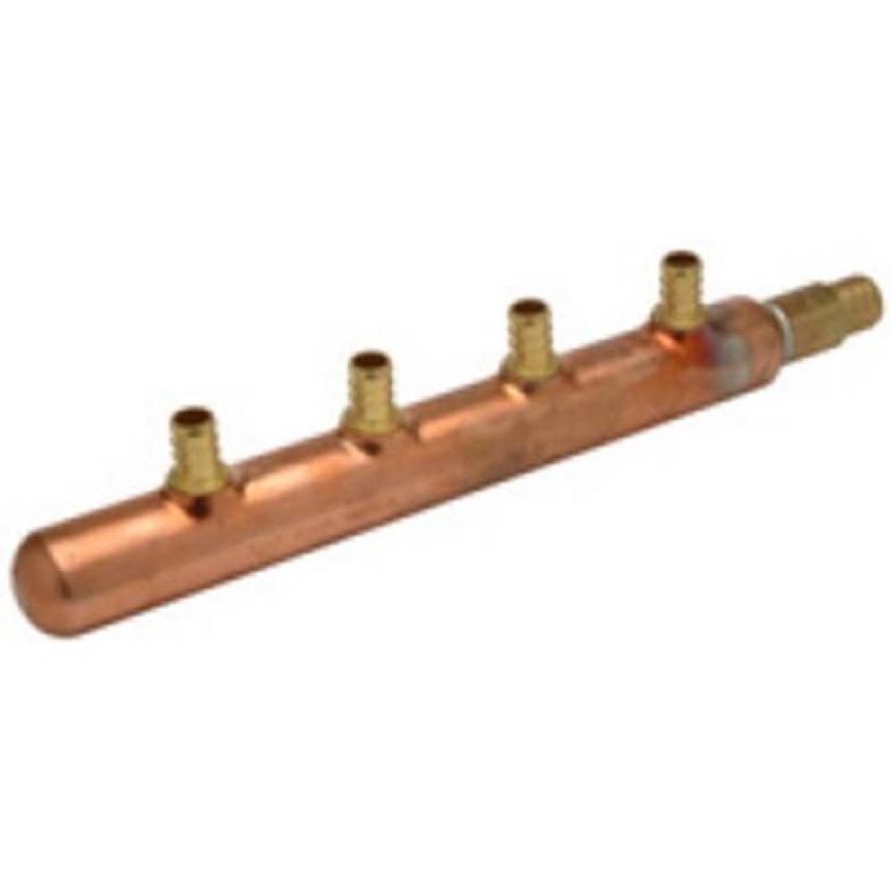 3/4'' BR PEX x Closed Copper  Manifold  with 12 1/2'' BR PEX Outlets
