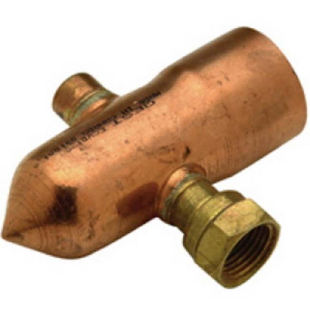 1-1/4''  Copper Endpiece with 1/8''  and 1/2'' FNPT Connections