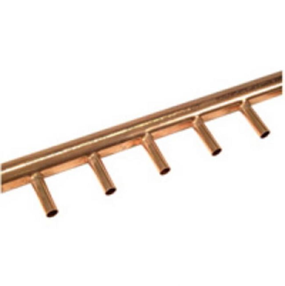 Copper Manifold Header - 1-1/4''  Header with 12 - 1/2'' Outlets