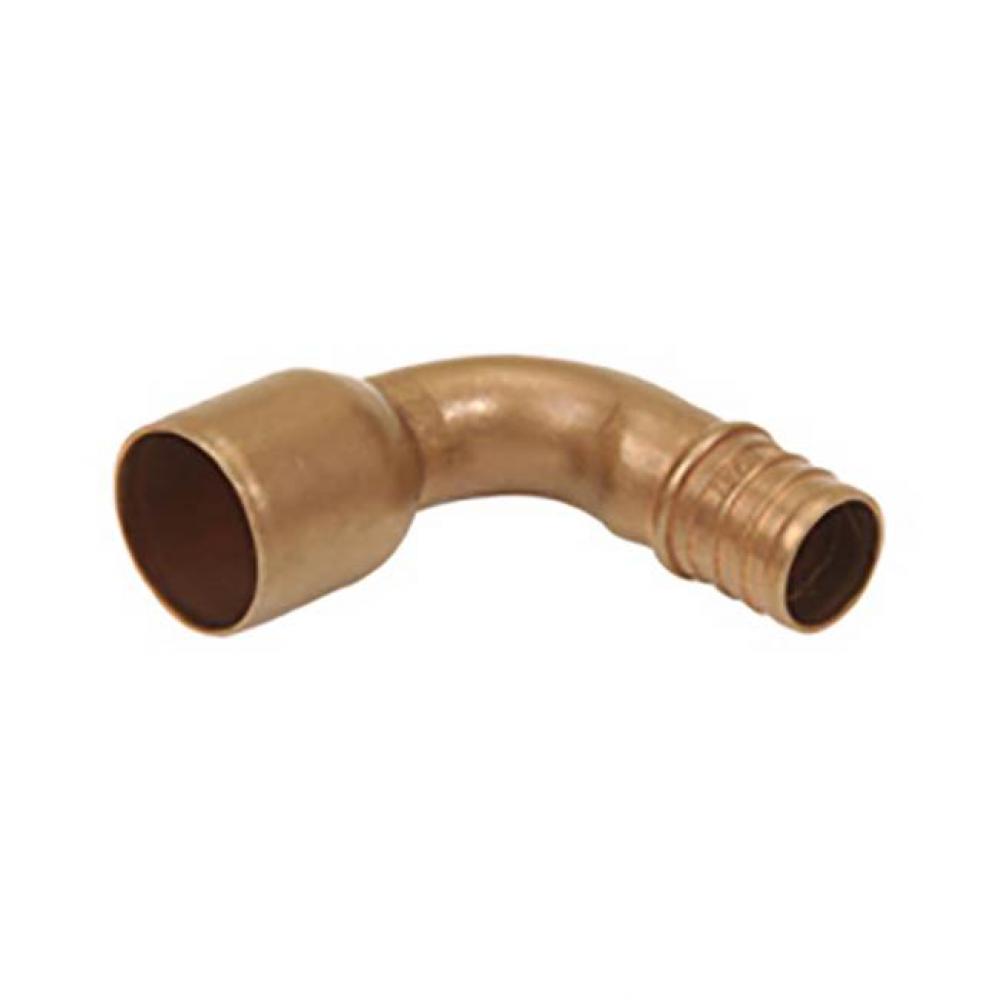 Copper Elbow 1-5/8''  - 3/8''  Barb x 1/2''  Female Sweat
