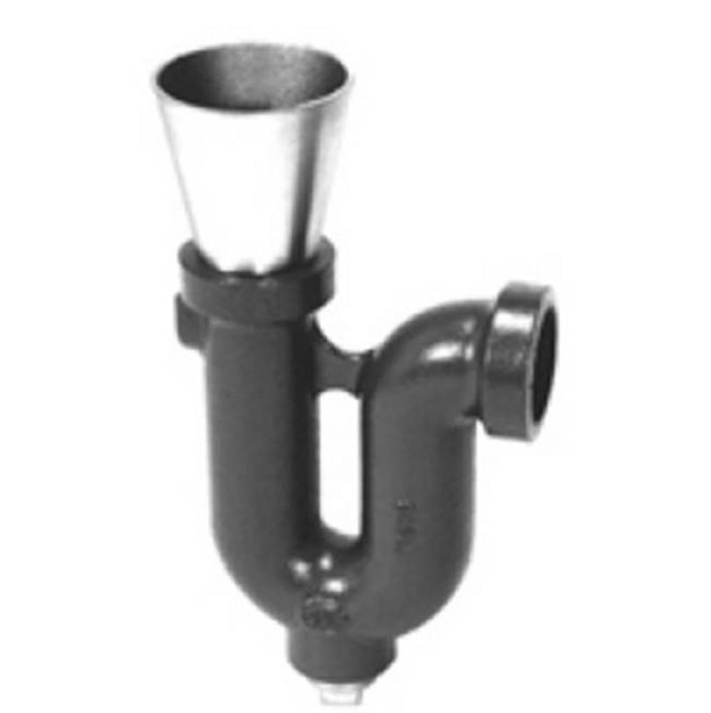 CI Funnel Drain w/ P-Trap w/ 6'' CI Funnel