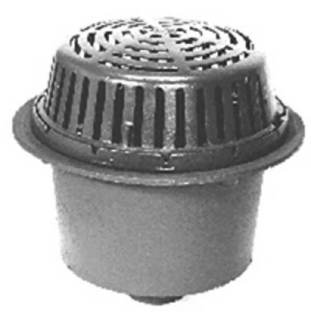 15'' Dia Deep Sump Roof Drain Roof Drain w/ Poly Dome