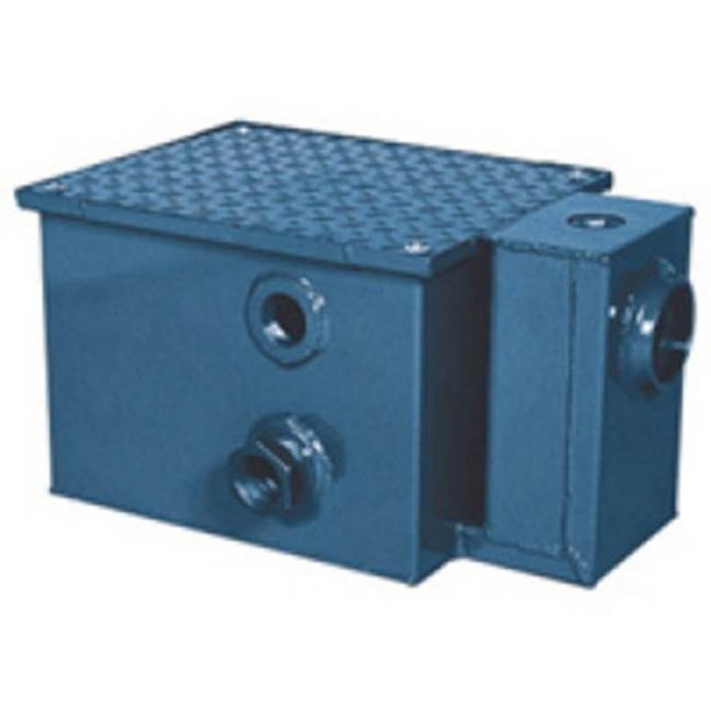 Z1186 Acid Resistant Coated Fabricated Steel 20-GPM Oil Interceptor with 3'' Threaded Co