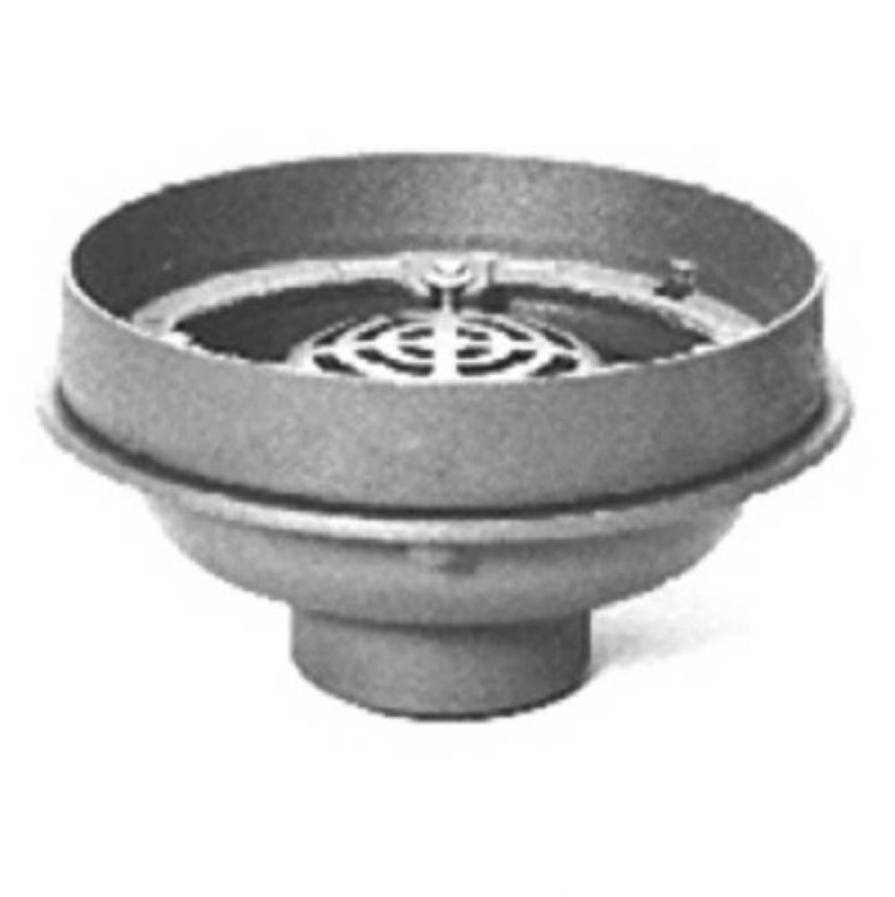 12'' Dia Deck Receptor Drain w/ Aluminum Dome-Deck Plate