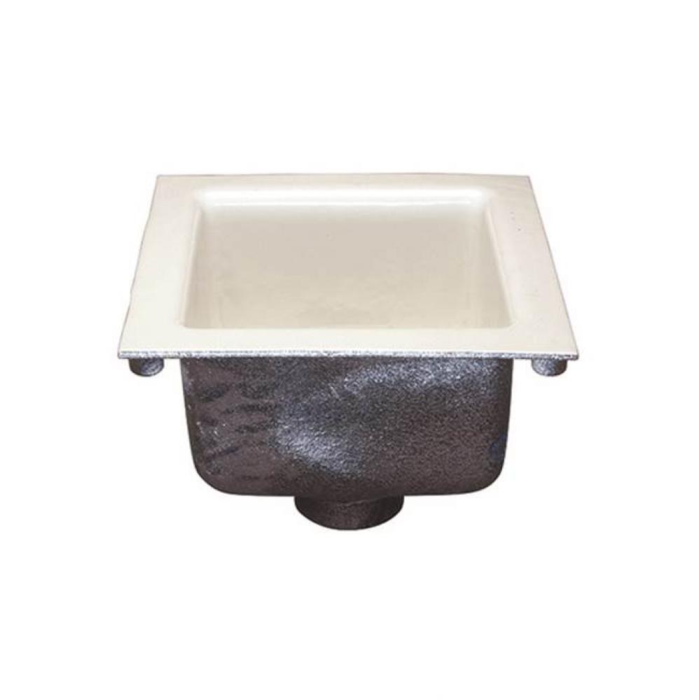 Z1900 12'' x 12'' x 6'' Square Cast Iron Acid Resisting Enamel Floor