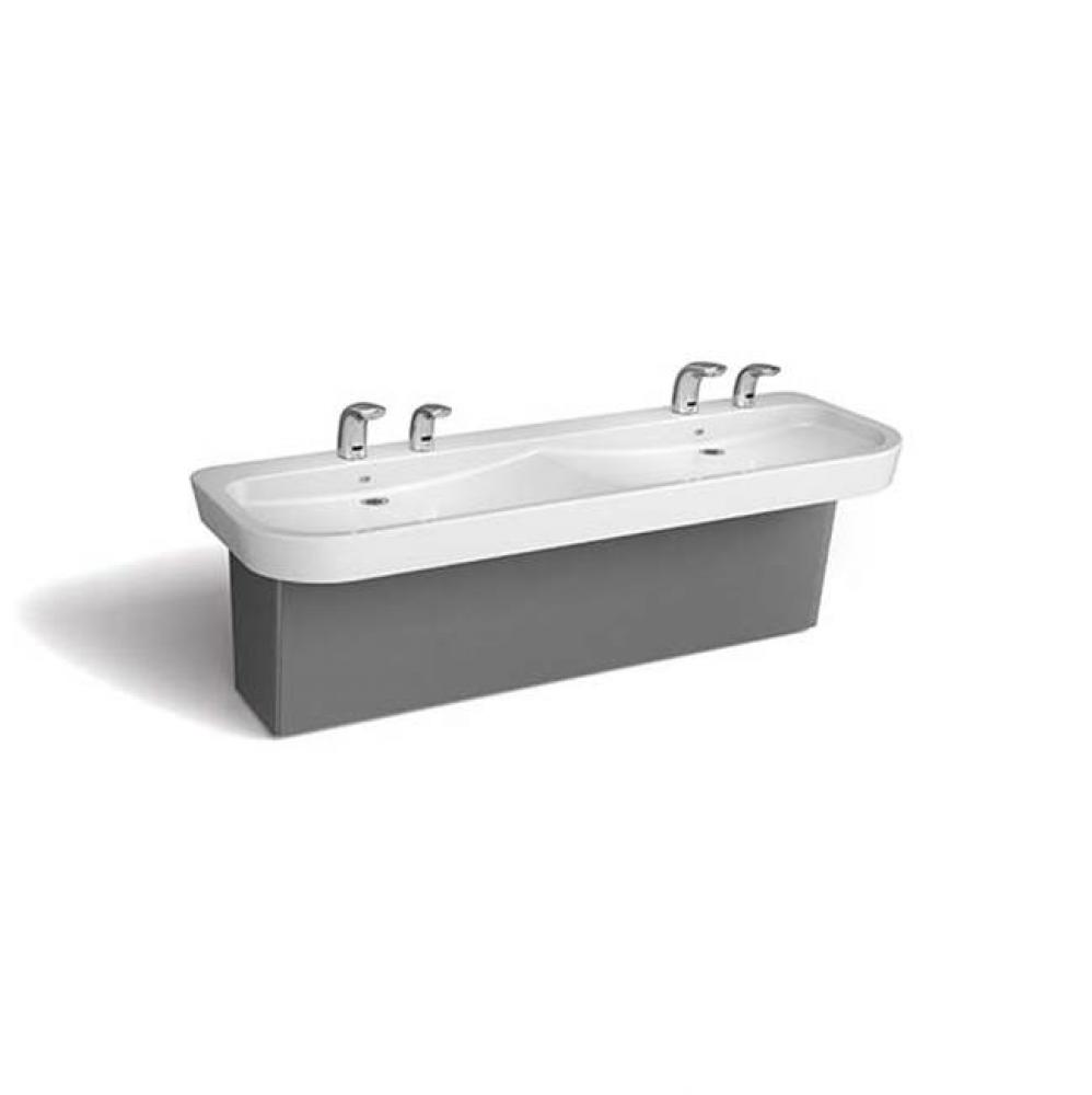 EZ QUOTE TIDE (T42) DOUBLE BASIN PAIRED WITH MANUAL FAUCETS WITHOUT SOAP DISPENS