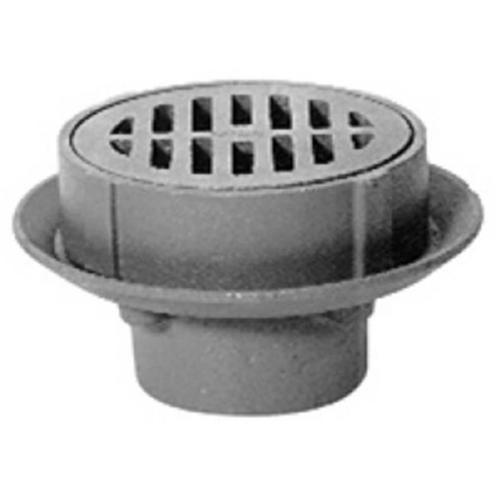 7'' Dia Medium Duty Area Drain w/ Polished Nickel Grate-Trap Primer