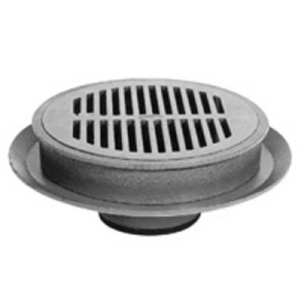 12'' Dia Extra Heavy  Duty Area Drain w/ Polished Brz Heel ProofTop Secured Grate
