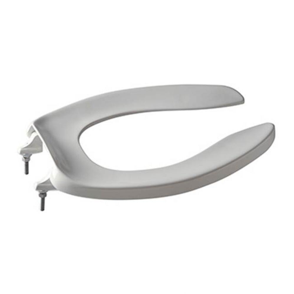 (k) BLACK OPEN FRONT TOILET SEAT, ELONGATED