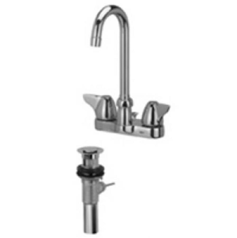 AquaSpec® centerset 3-1/2'' gooseneck faucet with dome lever handles and pop-up dra