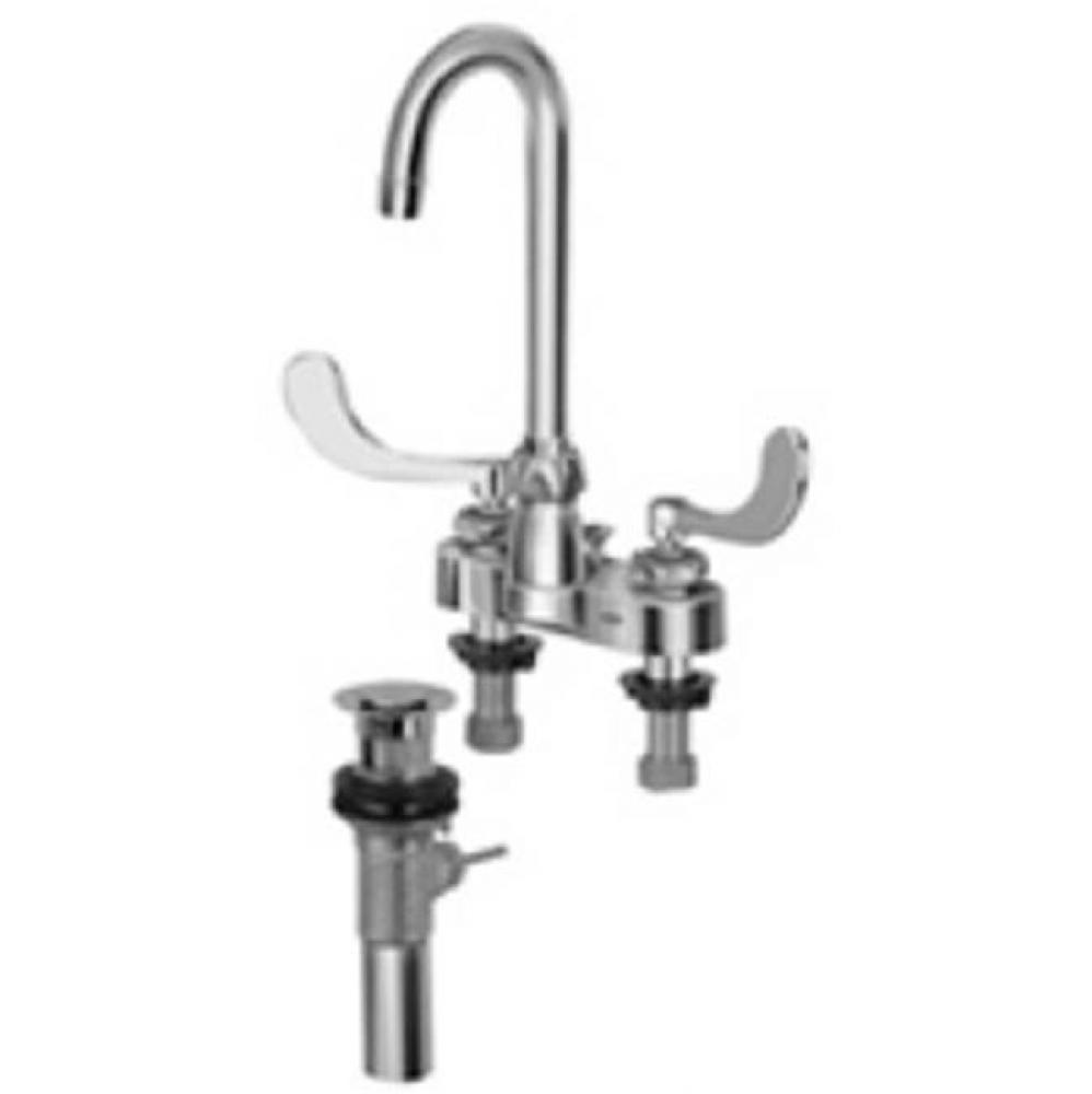 FAUCET (-XL), 4'' CENTERSET, ''A'' SPOUT, -4 HANDLE (LEAD FREE)