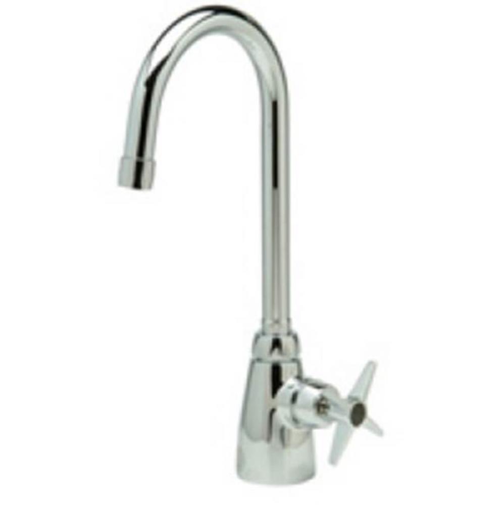 AquaSpec® single-control lab faucet with 5-3/8'' gooseneck and cross handle