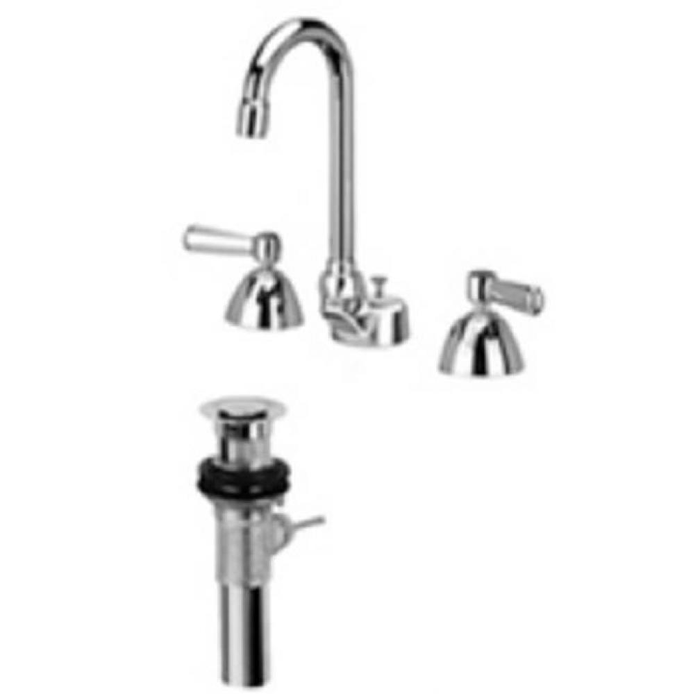 FAUCET, WIDESPREAD FLEX HOSE, 'A', '1' POP UP  LEAD FREE '3F'