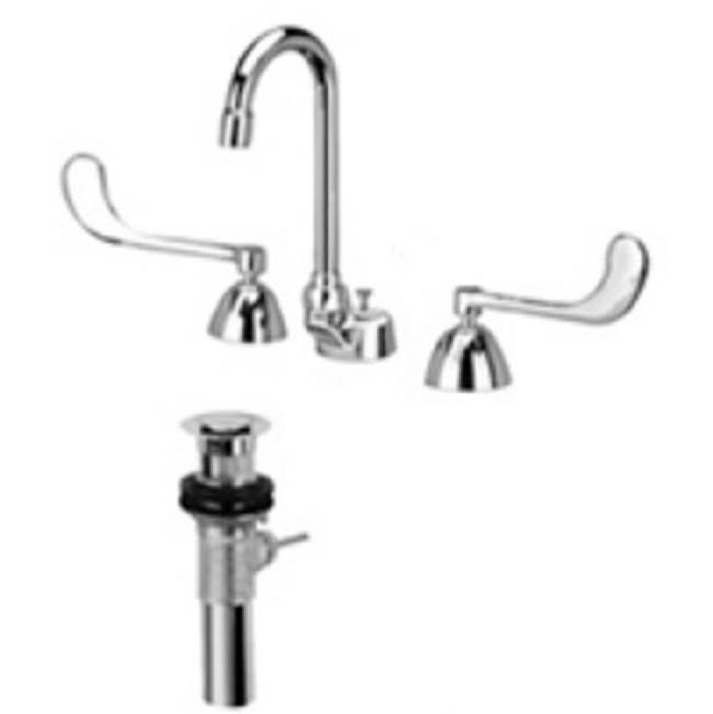 -XL WIDESPREAD FAUCET W/'A'SPOUT 6 ''WRIST BLADE HANDLES LD F