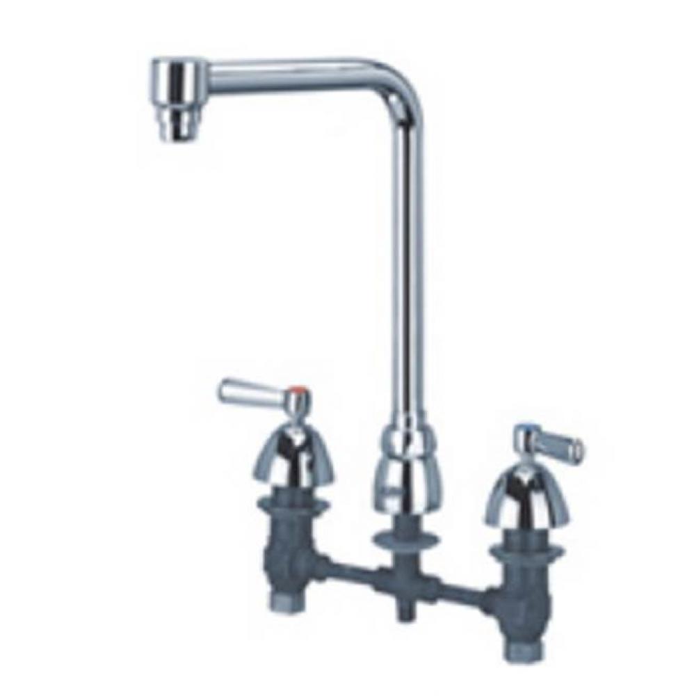 FAUCET (XL), WIDESPREAD W/ 8'' BENT RISER & LEVER HANDLE