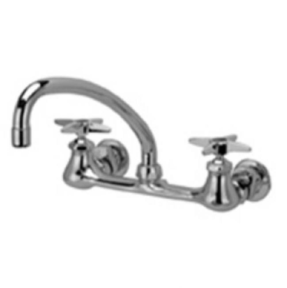 AquaSpec® wall-mount sink faucet with 9-1/2'' tubular spout and cross handles (lead