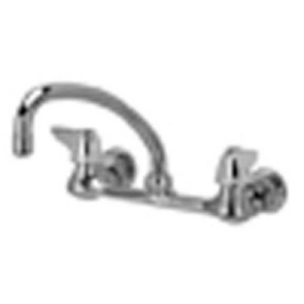 AquaSpec® wall-mount sink faucet with 9-1/2'' tubular spout and dome lever handles