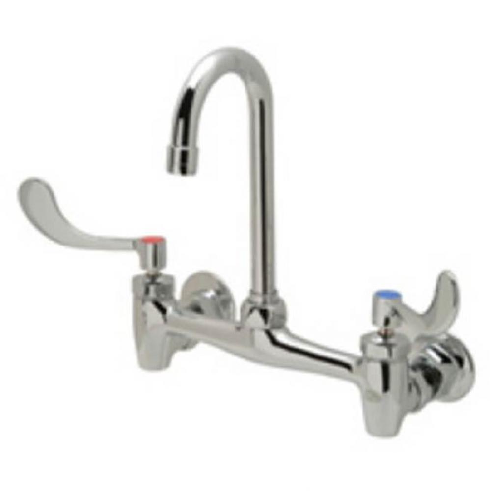 AquaSpec® wall-mount sink faucet with 3-1/2'' gooseneck and 4'' wrist bla