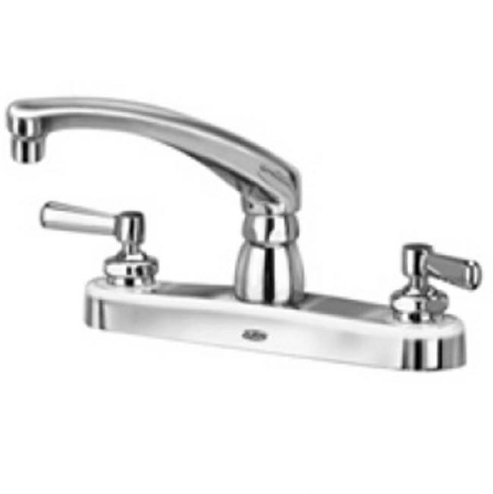 KITCHEN SINK FAUCET W/ 8'' CAST SPOUT, 2-1-2'' LEVER HANDLES ''17F&a