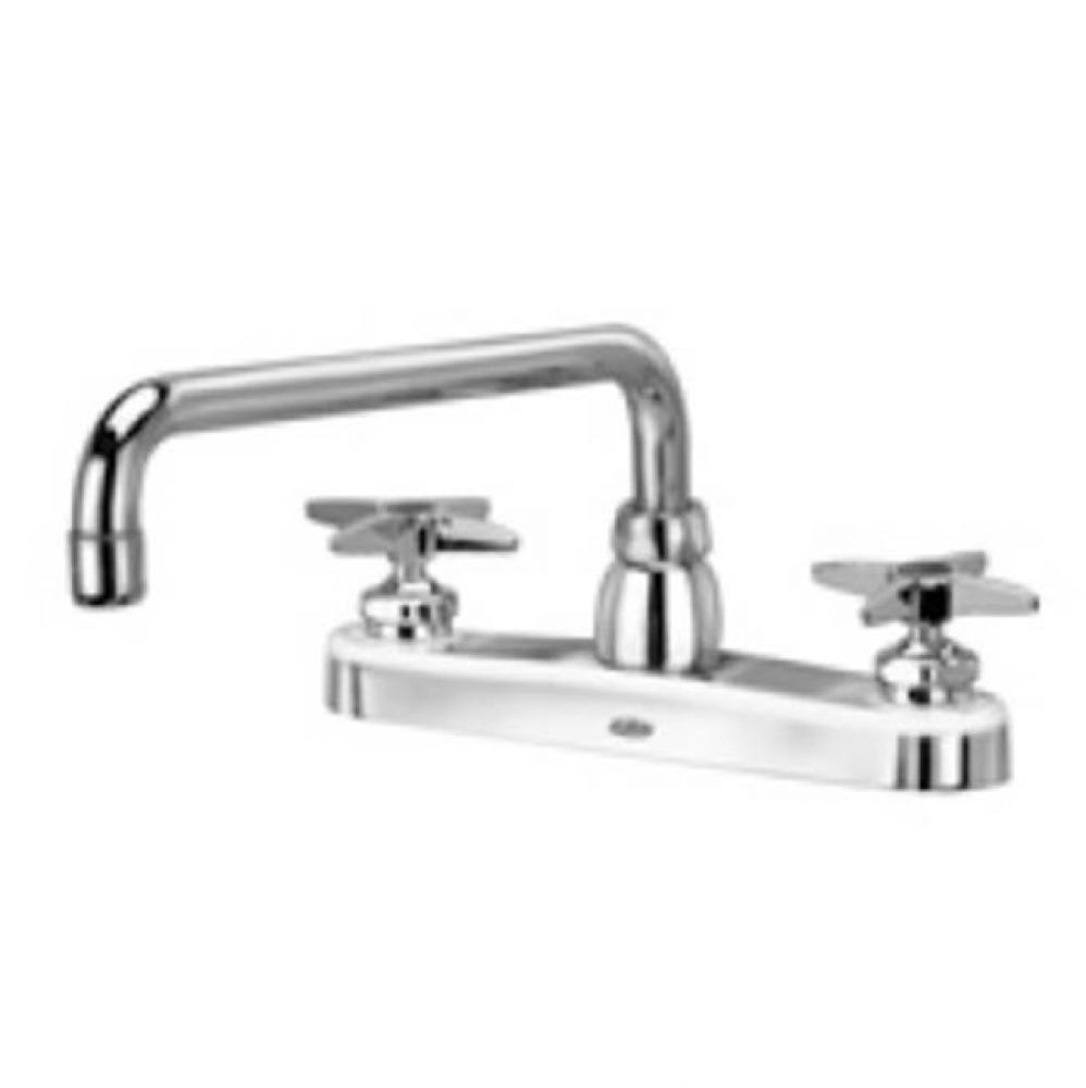 AquaSpec® kitchen sink faucet with 12'' tubular spout and cross handles