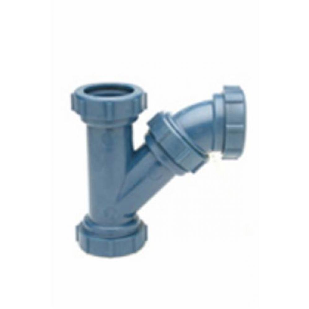 Z9A-PYB-112 PVDF 1-1/2'' Combination Wye and 45deg. Elbow Fitting Assembly P.N.