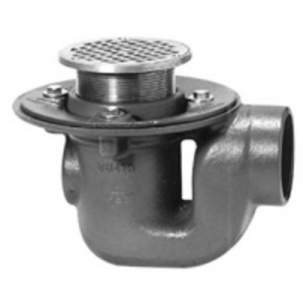 Ci Trap Drain w/ 7'' Rd Adj Polished Nickel Strainer w/ Integral Funnel