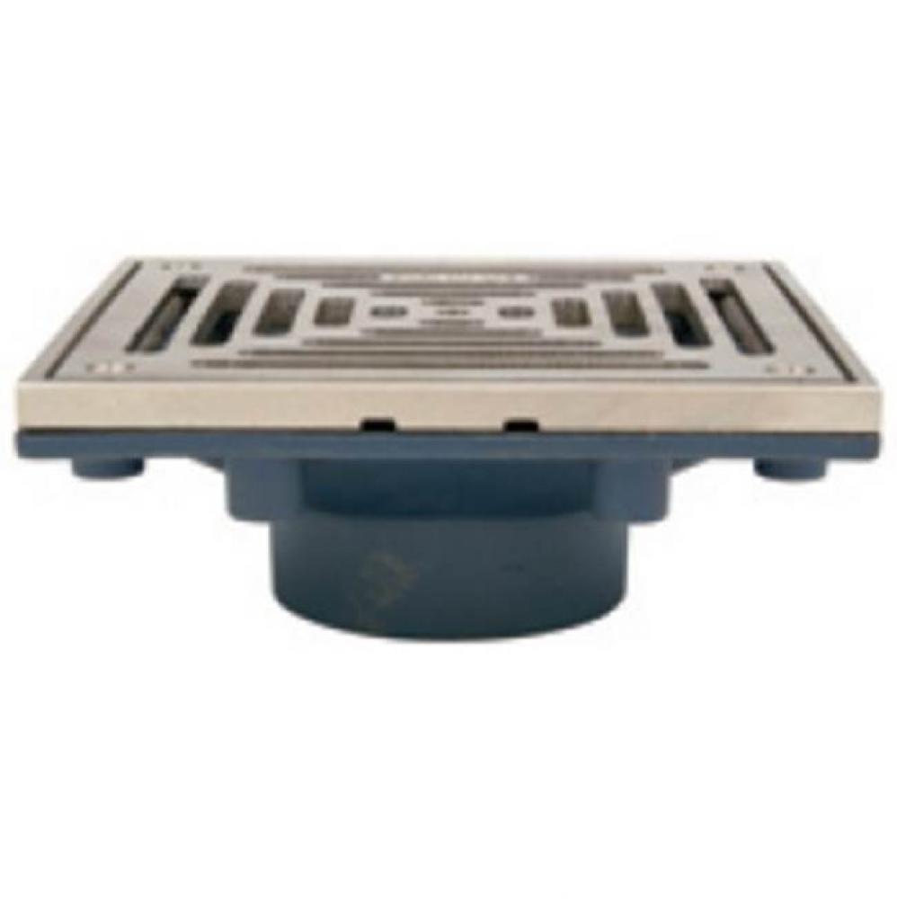 Z461 6'' Square Modular Non-Adjustable Floor Drain w/Clamping Frame