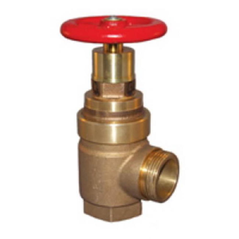 Fire Hose Valve, Grooved x Special Male Hose THD, Angle, Chrome