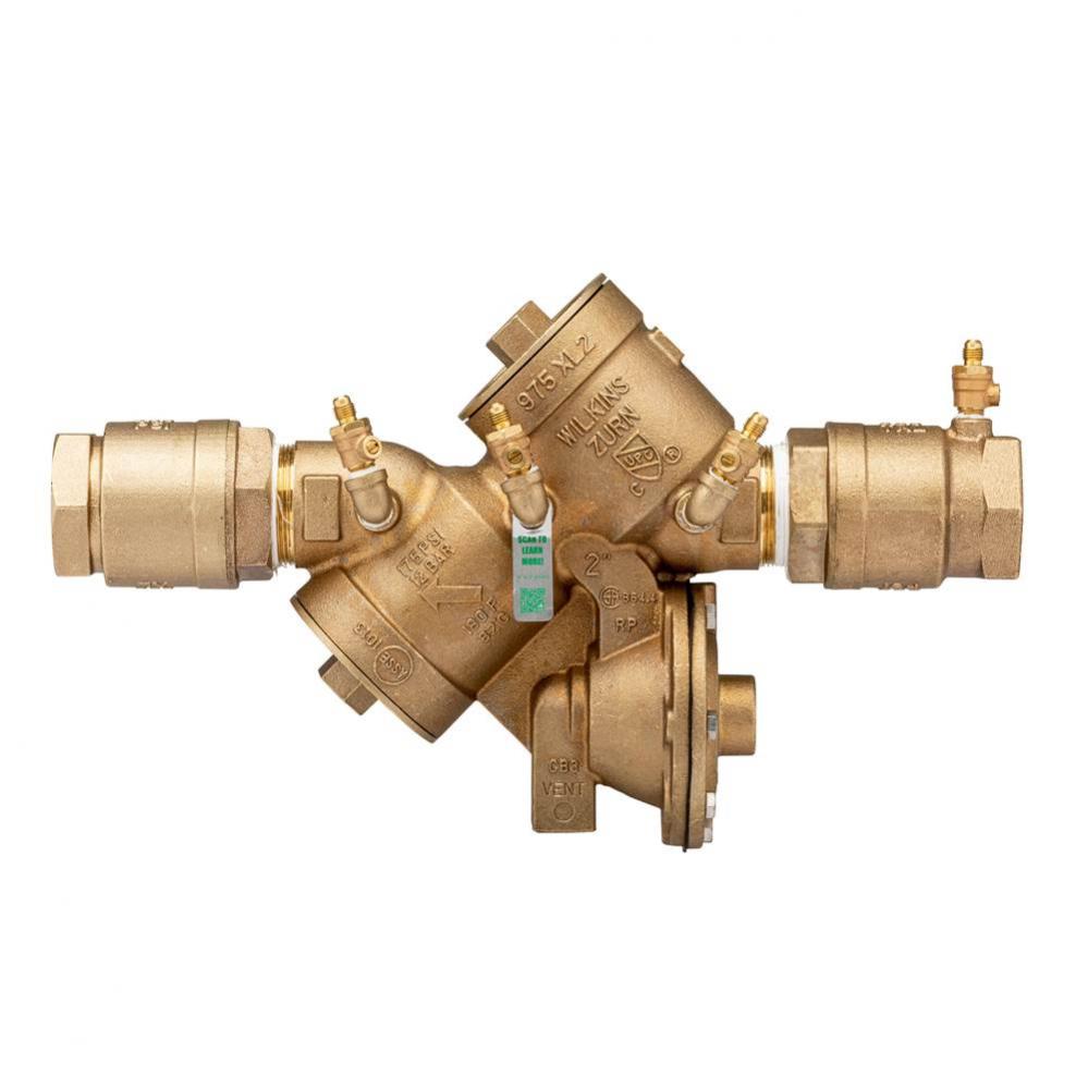 2'' 975Xl2 Reduced Pressure Principle Backflow Preventer With Test Cocks Oriented Face U