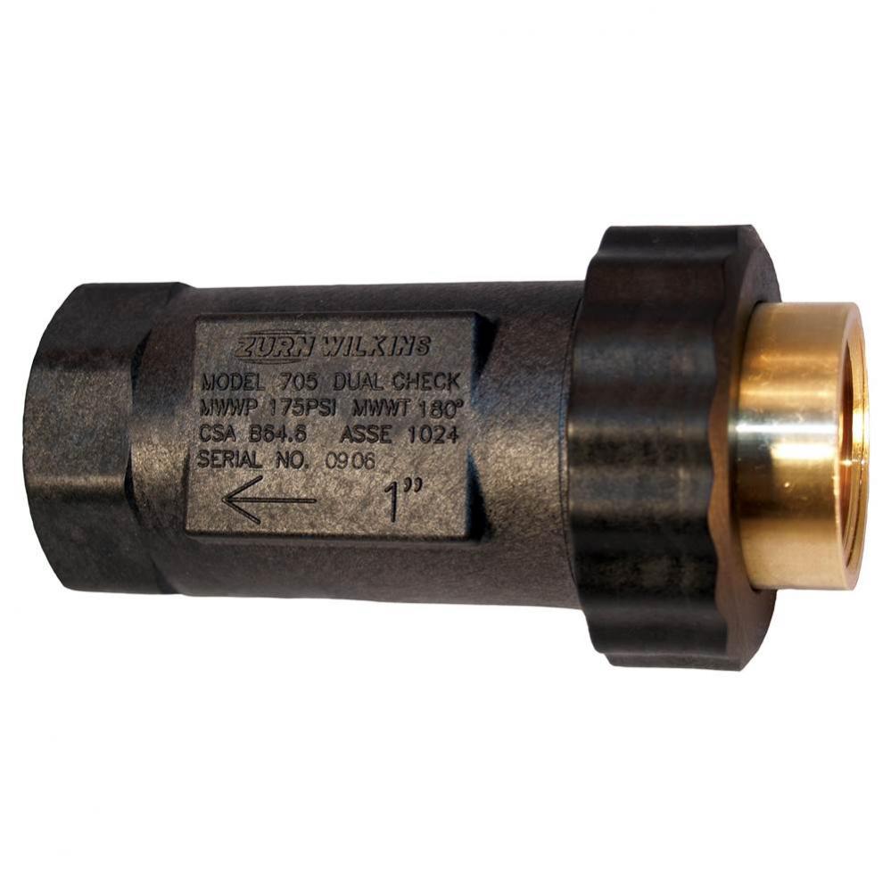 1'' 705 Dual Check Valve with Female NPT Threaded Union Inlet Connection