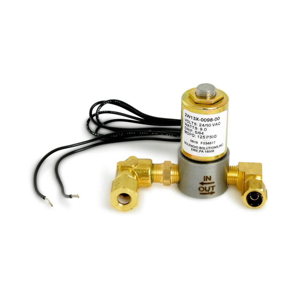 Solenoid Valve with 2 Elbows for ZESS Sensor Water Closets, 24 VAC