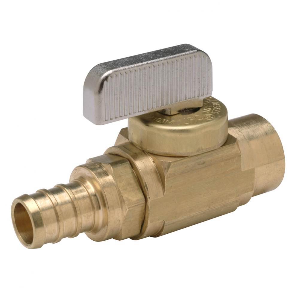 Copper Manifold Ball Valve - 1/2''  Copper Sweat x 1/2''  Qick/Sert 1 Crimp