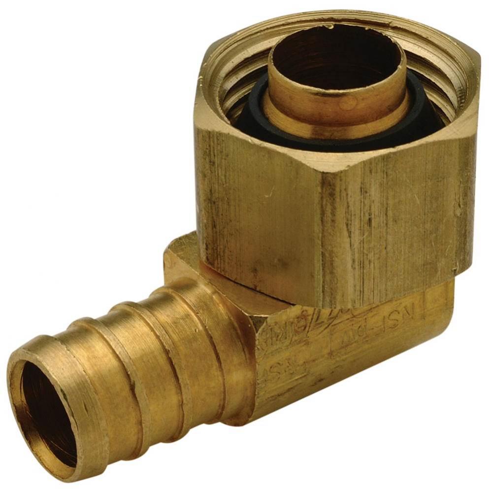 XL Brass Swivel Elbow - 1/2'' Barb x 1/2'' FPT (Swivel) Cone Connection
