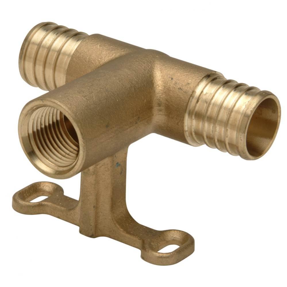 XL Brass Tee Adapter - 1'' Barb x 1'' Barb x 1/2'' FPT