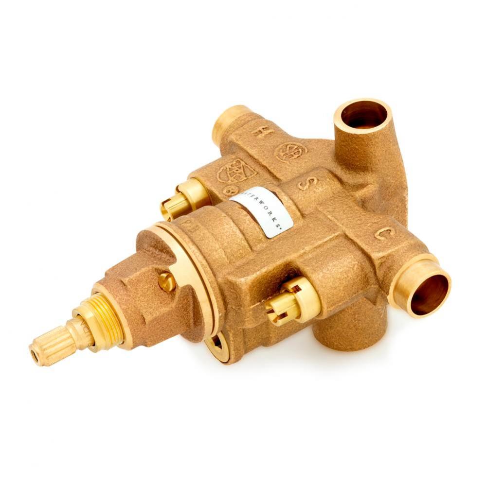 Waterworks - 4-Port Shower Valve Only W/ Diverter, Service S