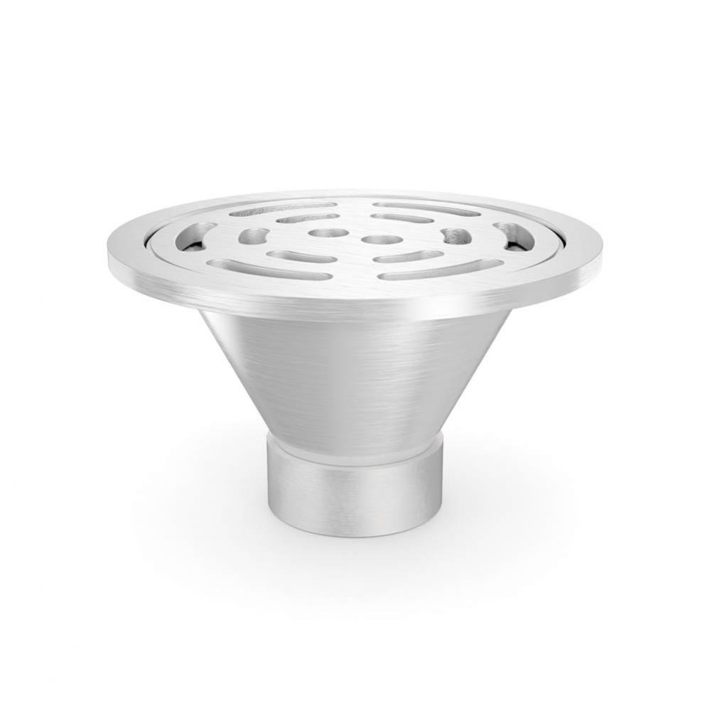 12'' Round floor drain with 3'' No-Hub outlet with slotted grate and sediment
